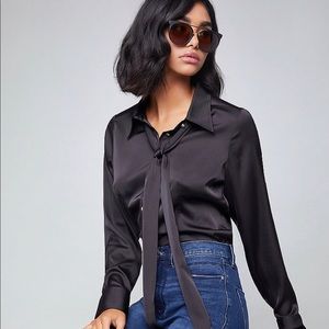 Satin blouse, fits well sexy hour glass